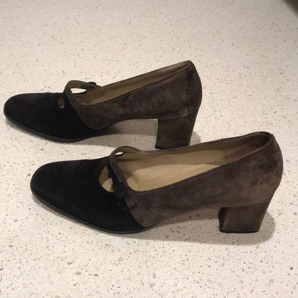 Salvatore Ferragamo Chocolate Suede Mary Janes